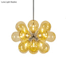 GobekUsa Modern Cognac Glass Bubble Chandelier - 18-Head Hanging Ceiling Light Fixture