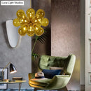 GobekUsa Modern Cognac Glass Bubble Chandelier - 18-Head Hanging Ceiling Light Fixture