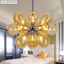 GobekUsa Modern Cognac Glass Bubble Chandelier - 18-Head Hanging Ceiling Light Fixture