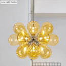 GobekUsa Modern Cognac Glass Bubble Chandelier - 18-Head Hanging Ceiling Light Fixture