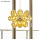 GobekUsa Modern Cognac Glass Bubble Chandelier - 18-Head Hanging Ceiling Light Fixture