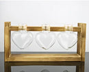 Modern crystal glass test tube vase trio living room wooden stand by Decorbites
