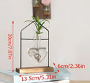 Modern crystal glass test tube vase trio living room wooden stand by Decorbites