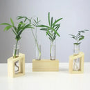 Modern crystal glass test tube vase trio living room wooden stand by Decorbites