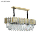 GobekUsa Modern Crystal Gold Island Pendant Light with 10 Elliptical Bulbs