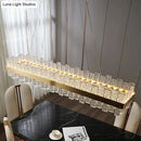 GobekUsa Modern Crystal Loop Pendant Light with Brass Finish and LED