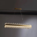 GobekUsa Modern Crystal Loop Pendant Light with Brass Finish and LED