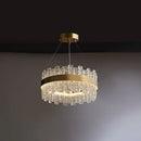GobekUsa Modern Crystal Loop Pendant Light with Brass Finish and LED
