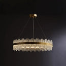 GobekUsa Modern Crystal Loop Pendant Light with Brass Finish and LED