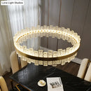 GobekUsa Modern Crystal Loop Pendant Light with Brass Finish and LED