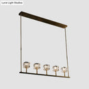 GobekUsa Modern Crystal Pendant Light Fixture - Gold 5-Head Hanging Island Chandelier for Dining Table
