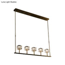 GobekUsa Modern Crystal Pendant Light Fixture - Gold 5-Head Hanging Island Chandelier for Dining Table