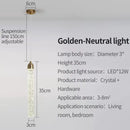 GobekUsa Modern Crystal Pendant Light with Gold Fixtures - Home Decor