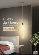 GobekUsa Modern Crystal Pendant Light with Gold Fixtures - Home Decor