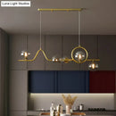 GobekUsa Modern Curve Island Ceiling Light with Glass Ball Shade for Dining Room