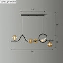 GobekUsa Modern Curve Island Ceiling Light with Glass Ball Shade for Dining Room