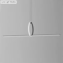 GobekUsa Modern Designer Line Art Pendant Ceiling Light with LED Island Lighting for Dining Room, Black Metallic Finish