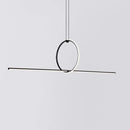 GobekUsa Modern Designer Line Art Pendant Ceiling Light with LED Island Lighting for Dining Room, Black Metallic Finish