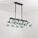 GobekUsa Modern Dimpled Glass Wine Cup Island Light with 6/8/10-Head Black Suspended Fixture – Blue/Green Ombre