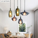 GobekUsa Modern Dining Room Pendant Light with Geometric Glass Shade