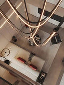 GobekUsa Modern DIY Leather Belt LED Chandelier