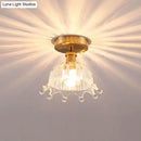 GobekUsa Modern Floral Glass Ceiling Light - Elegant Single-Bulb Foyer Flush Fixture