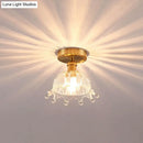 GobekUsa Modern Floral Glass Ceiling Light - Elegant Single-Bulb Foyer Flush Fixture