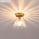 GobekUsa Modern Floral Glass Ceiling Light - Elegant Single-Bulb Foyer Flush Fixture