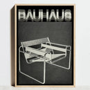 Modern geometric bauhaus orange and red framed art living room decor