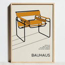 Modern geometric bauhaus barcelona chair framed poster living room art