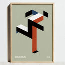 Minimalist black & tan geometric bauhaus exhibition posters living room