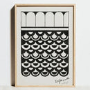 Minimalist black & tan geometric bauhaus exhibition posters living room