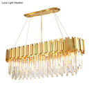 GobekUsa Modern Geometric Crystal Prism Chandelier with 12 Gold Heads for Living Room Island