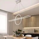 GobekUsa Modern Geometric Island Pendant Light Fixture with LED, Metal Ceiling Dining Room Artistic Lighting