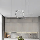 GobekUsa Modern Geometric LED Pendant Light in Black/Gold, Warm/White Illumination - Ideal for Kitchen, Landscape, and Island Lighting