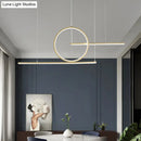 GobekUsa Modern Geometric LED Pendant Light in Black/Gold, Warm/White Illumination - Ideal for Kitchen, Landscape, and Island Lighting
