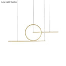 GobekUsa Modern Geometric LED Pendant Light in Black/Gold, Warm/White Illumination - Ideal for Kitchen, Landscape, and Island Lighting