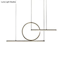 GobekUsa Modern Geometric LED Pendant Light in Black/Gold, Warm/White Illumination - Ideal for Kitchen, Landscape, and Island Lighting