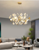 GobekUsa Modern Ginkgo Leaf LED Chandelier Dining Room Lighting