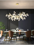GobekUsa Modern Ginkgo Leaf LED Chandelier Dining Room Lighting
