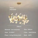 GobekUsa Modern Ginkgo Leaf LED Chandelier Dining Room Lighting