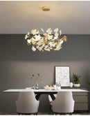 GobekUsa Modern Ginkgo Leaf LED Chandelier Dining Room Lighting