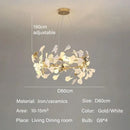 GobekUsa Modern Ginkgo Leaf LED Chandelier Dining Room Lighting