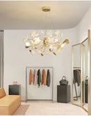GobekUsa Modern Ginkgo Leaf LED Chandelier Dining Room Lighting