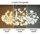 GobekUsa Modern Ginkgo Leaf LED Chandelier Dining Room Lighting