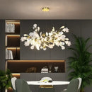 GobekUsa Modern Ginkgo Leaf LED Chandelier Dining Room Lighting