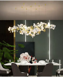 GobekUsa Modern Ginkgo Leaf LED Chandelier Dining Room Lighting