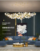 GobekUsa Modern Ginkgo Leaf LED Chandelier Dining Room Lighting
