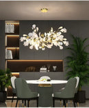 GobekUsa Modern Ginkgo Leaf LED Chandelier Dining Room Lighting