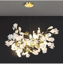 GobekUsa Modern Ginkgo Leaf LED Chandelier Dining Room Lighting